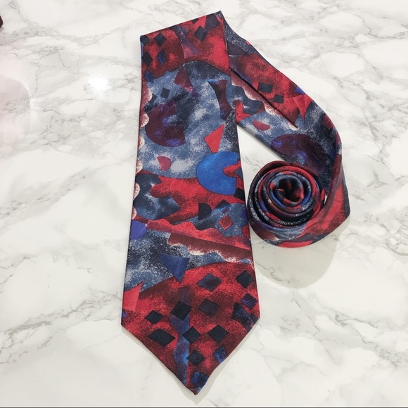Missoni Vintage Art Deco 80s Abstract Silk Tie EUC - Picture 2 of 4